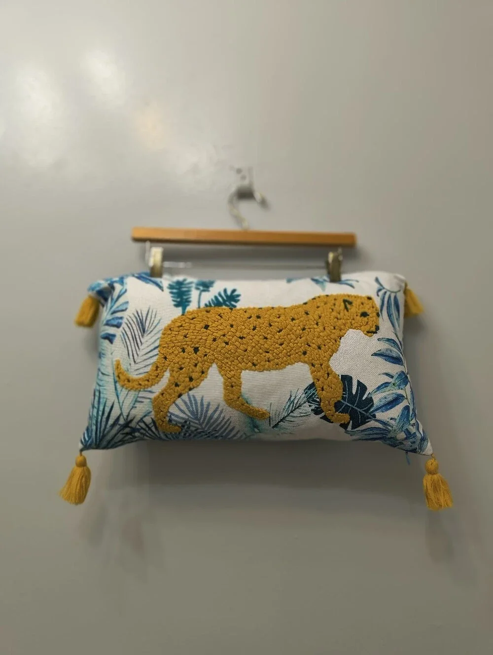 Opal housexJungalow Leopard Embroidered Lumbar Toss Pillow Cover 12inx20in